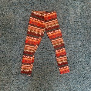 Aztec leggings. Small. Multicolored.
